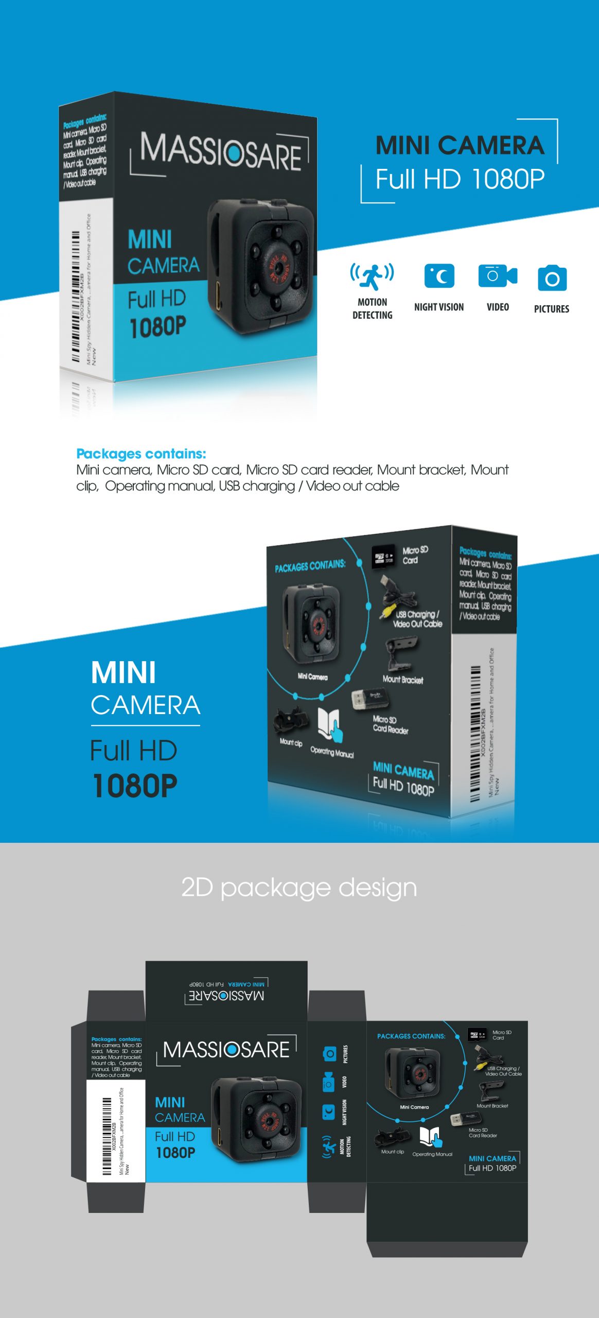Package Massiosare Mini Camera